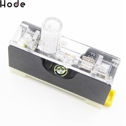 1PC FS101 10A Fuse Socket With Indicator Light DIN RAIL Mounted Fuse 6*30mm