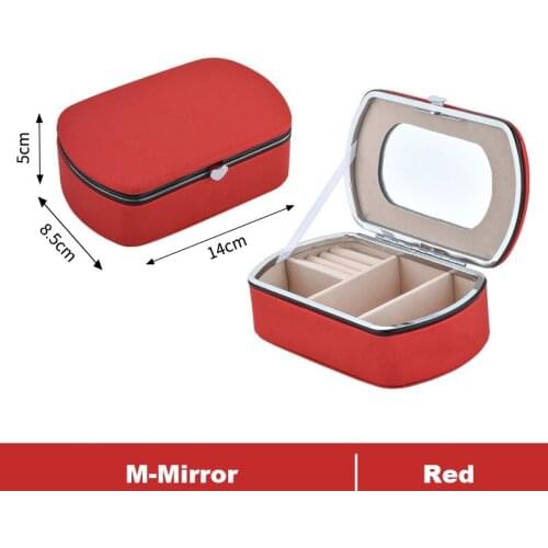 2021 The New Simplicity Travel Size PU Leather Travel Jewelry Box Organizer Earrings Rings Display Storage Casket and Packaging