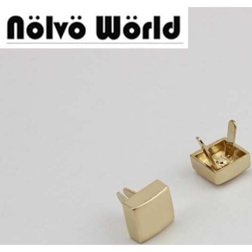 50pcs 5 colors 10.5*10.5mm 100% copper die casting 11*8mm square rivet screw for bags hardware,high quality rivets accessories