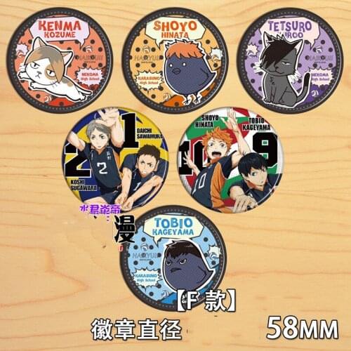 58MM Haikyuu! Anime Cute Birds Brooches Pins Badges Icons On Backpacks volleyball brooch