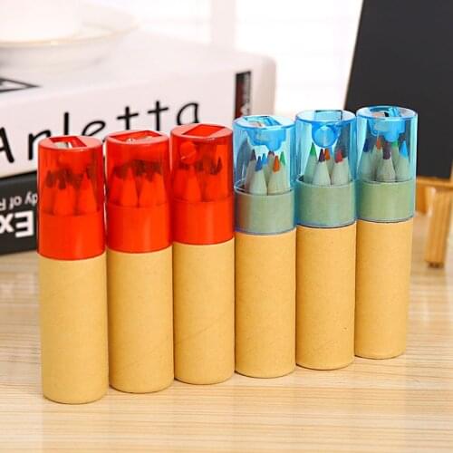 6 Paint Colored Pencils, Pre- Sharpened, HB Core Wooden Colored Pencils with Sharpener Ideal for Drawing Art, Sketching, Shading