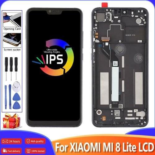 AAA+++ Screen For XiaoMi Mi 8 Lite LCD Display With Frame Screen Assembly Replacement Screen LCD Display For XiaoMi Mi 8 Lite