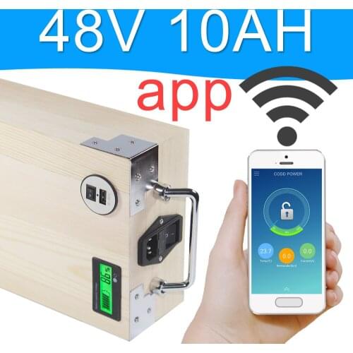 APP 48V 10AH Electric bike LiFePO4 Battery Pack Phone control Electric bicycle Scooter ebike Power 500W Wood