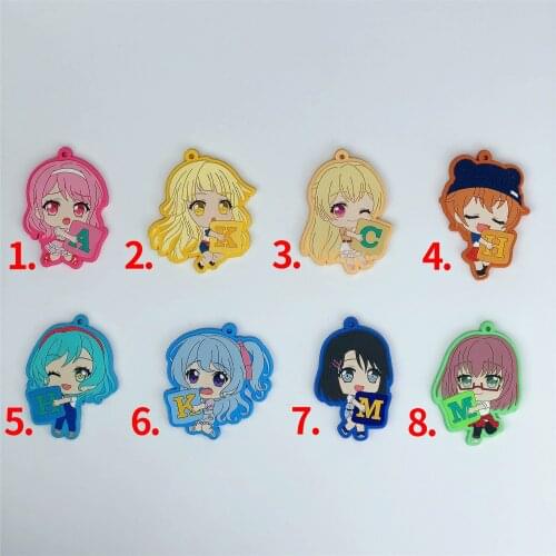 Anime BanG Dream! rubber keychain Key Ring Race Straps cosplay