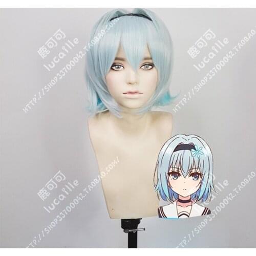 Anime Ryuoh no Oshigoto! Sora Ginko Cosplay Wig Short Heat Resistant Synthetic Hair Wigs (Only Wig) + Wig Cap