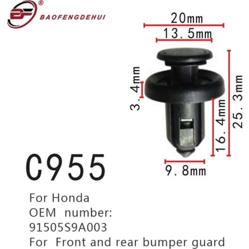 Car Buckle 91505S9A003 For Honda Front And Rear Bumper Guard Positioner Fasteners