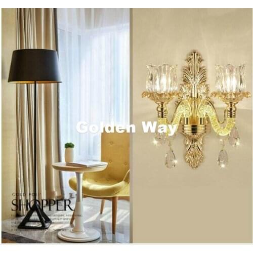 Free Shipping Crystal Wall Lamp Decora Modern Wall Sconce Interior Wall Lights Decorative E14 Wall Sconces For Bedroom Lighting