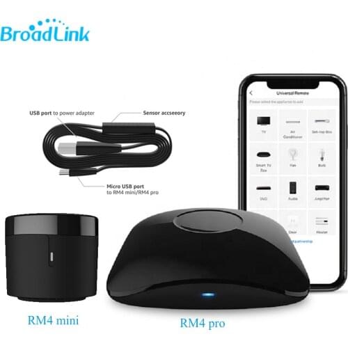 BroadLink RM4 Pro RM4 mini HTS2 Temp and Humidity Sensor Version Wireless Universal Remote Hub with Smart Home Solution