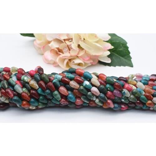 8X12mmNatural Faced colorful agate Irregular Droplet shape stone Bead For DIY necklace bracelet jewelry make 15 "free delivery