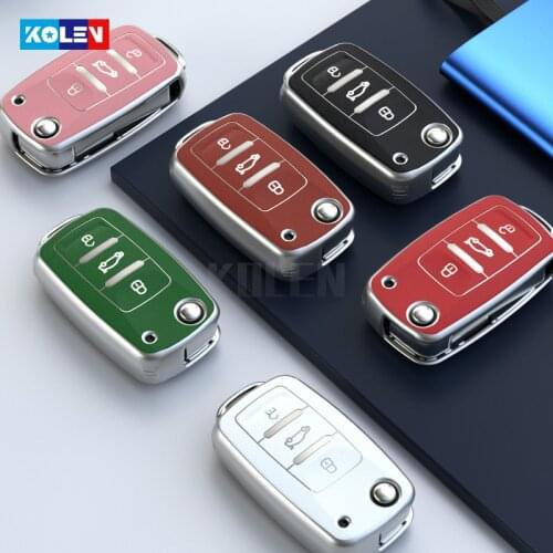 Tpu Leather Car Smart Key Cover Case For VW Volkswagen Polo Tiguan Passat B5 B6 B7 Golf 4 5 6 MK6 Jetta Lavida For Skoda Octavia