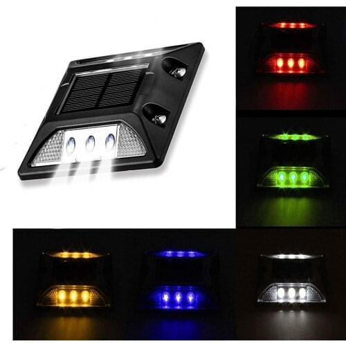 6leds Solar Deck Lights Driveway Outdoor Lights Powered Waterproof for Step/ Sidewalk /Stair/Garden Ground /Pathway Yard