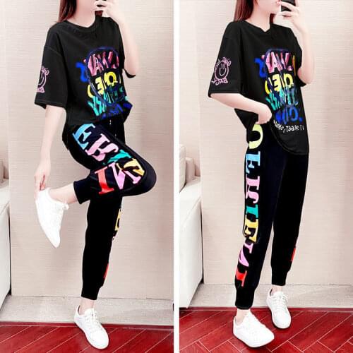 Girls Clothes Set Korean Style Lette Pattern T-shirt Print Pants 2pcs Teen Girls Clothing Girls Boutique Outfits 12 14 16 18 20Y