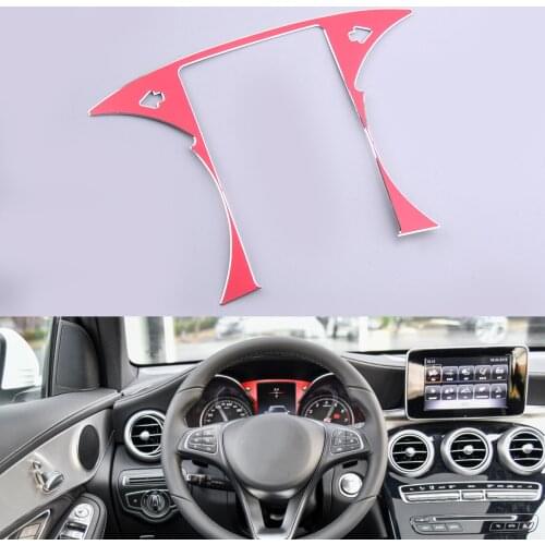 Red Car Driving Computer Screen Panel Trim Fit For Mercedes Benz C W205 GLC X253