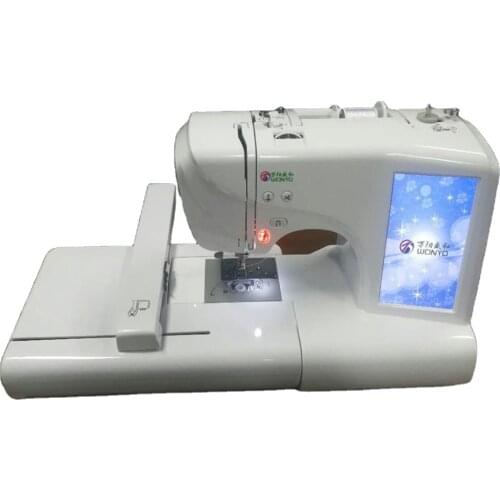 Single head small home computer sewing and embroidery machine can be used for buttonhole machine
