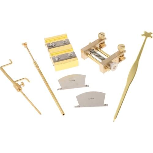 7Pcs Brass Violin Luthier Tools Sound Post Gauge Measurer Retriever Clip Set Violin Parts & Accessories