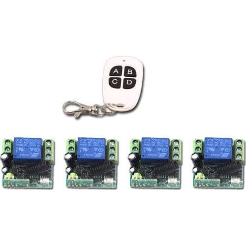 New DC12V Mini 1CH RF Wireless Remote Control Switch System Home Switch with ABCD Key 315/433MHZ