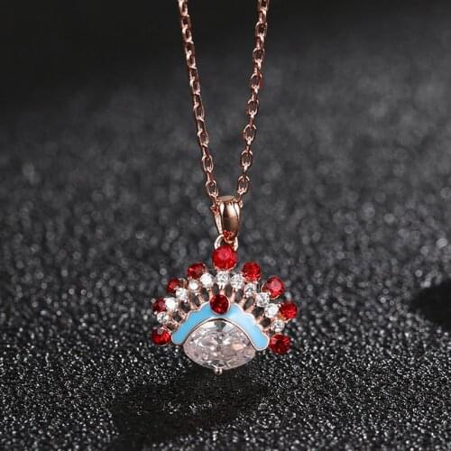 S925 Sterling Silver Necklace Female Chinese Style Peking Opera Knife Ma Dan Face Clavicle Chain Fashion Pendant