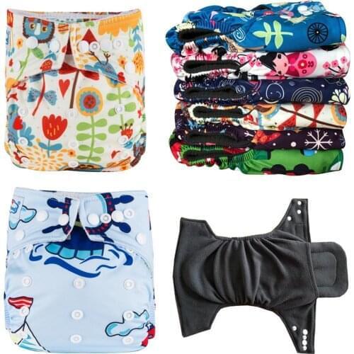 11/11 Celebrate Good Price ECO-friendly Bamboo Charcoal Diaper New 4pcs/set Washable Bamboo Cloth Diaper cover Adjustable Nappy