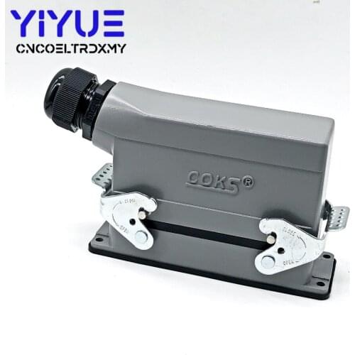 Rectangular HDC - HE - 024-1 heavy duty connectors 24 pin line 16 a500v screw feet of aviation plug on the side