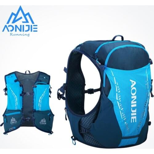 SM Size AONIJIE C9103S Ultra Vest 10L Hydration Backpack Pack Bag With 2pcs 420ml Soft Water Flask Hiking Trail Running Marathon