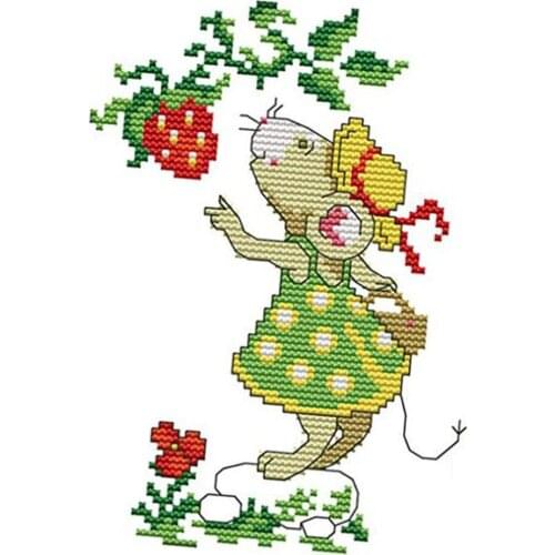 DIY Cross Stitch Embroidery Kits Mouse Pattern Christmas Wall Decoration