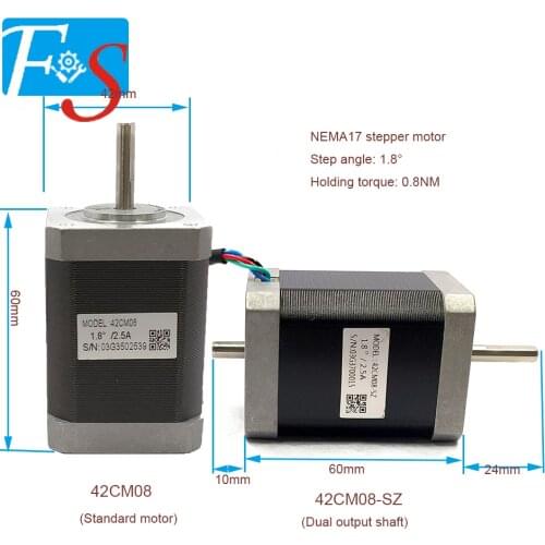 Leadshine Nema 17 Stepper Motor 42CM08 42CM08-SZ 60mm 0.8N.m 2.5A 4-lead + DM422C for 3D printer CNC Engraving Milling Machine