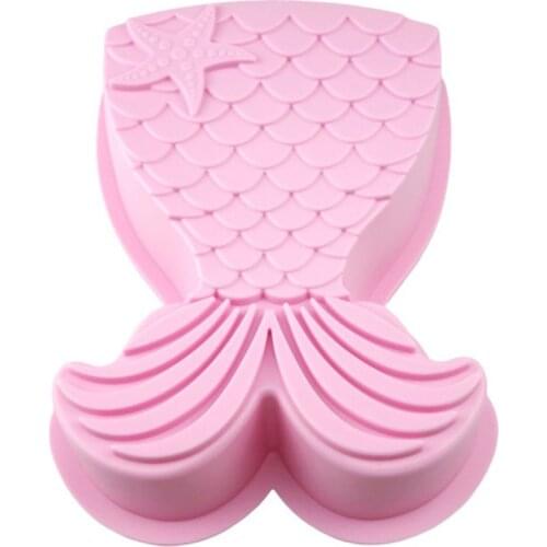 Fish Tail Chocolate Silicone Mold Mermaid Fondant Cake Molds Ice Cube Candy Pastry Mould Biscuits Baking Decoration Tools