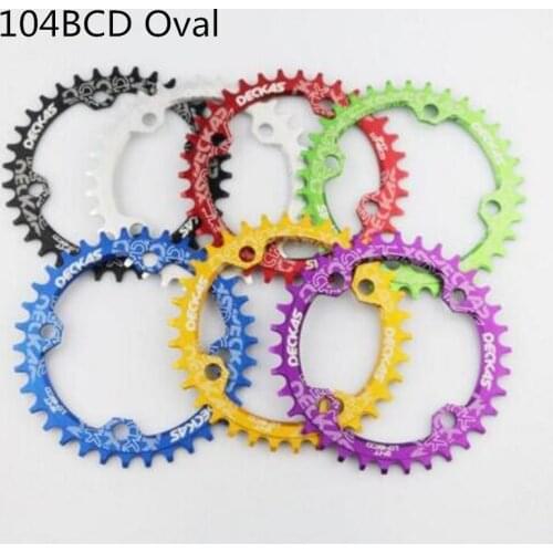 Deckas 104BCD Oval Narrow Wide Chainring MTB Mountain Bicycle 32T 34T 36T 38T Crown Crankset Single Tooth Plate Parts 104 BCD
