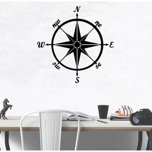 Stickers Compass Wall Sticker Bedroom Wall Decor Living Room Decoration Direction Position Mark Logo Vinyl Decal Removable