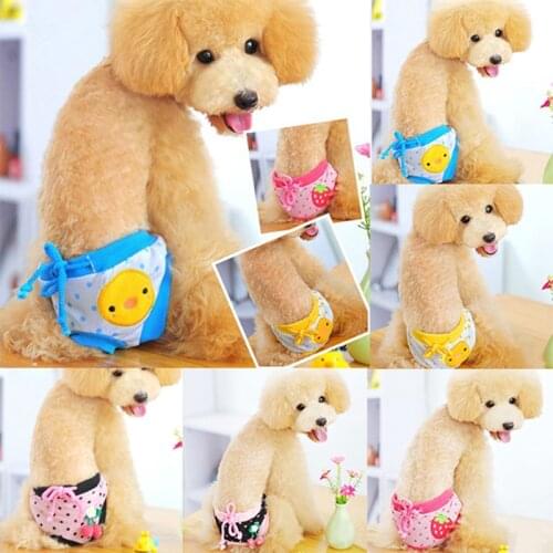 Cute Female Dog Physiological Pants Diaper Sanitary Dog Shorts Panties Briefs Puppy Menstrual Underwear Pants Strawberry Print