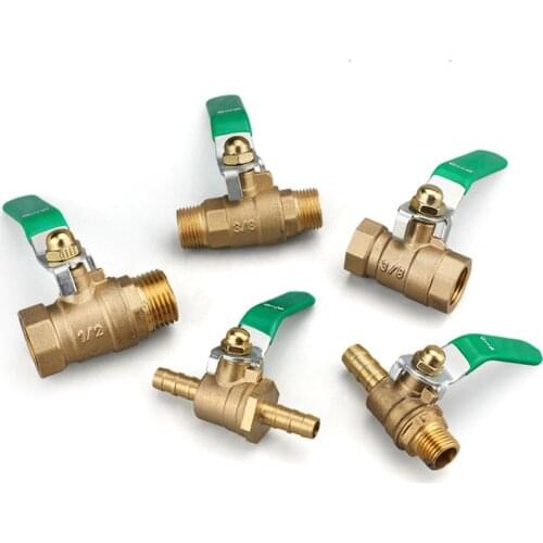 Thickened Copper Ball Valve 1/4 3/8 1/8 1/2 3/4 BSPT Female Male Thread Barb 8/10/12mm For Water Pipe Switch Heating Valve
