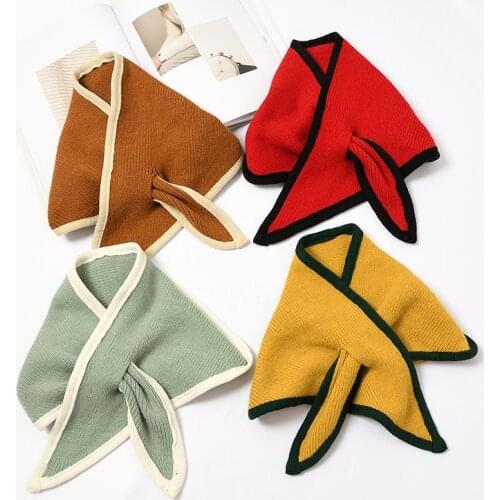 Knitting Small Scarf Tie for Women Knitted Fake Collars Fashion Scarves Women Shirt Blouse Detachable Lapel Collars Neck Guard