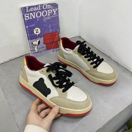 New Women Casual Shoes Platform Retro Fashion Little Bear Sport Outdoor Girls Flat Sneakers Zapatos De Mujer Tenis Zapatillas