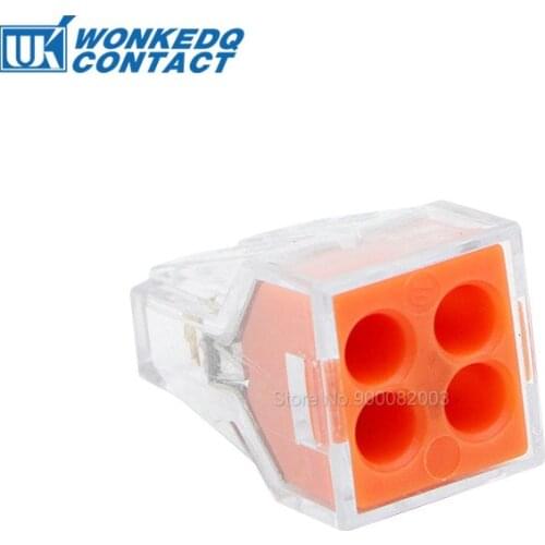 10Pcs 773-104 Quick Electrical Connectors 4 Pins 773 Type Terminal Block 2.5 mm² Cable Push-in Mini Junction Box Wire Connector