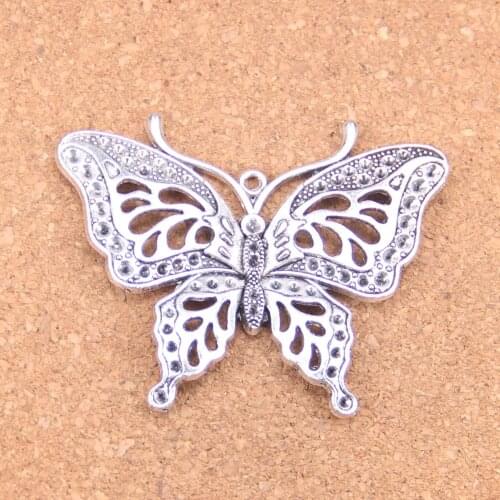 10pcs Charms hollow butterfly 60x48mm Antique Pendants,Vintage Silver Bronze Jewelry,DIY for bracelet necklace