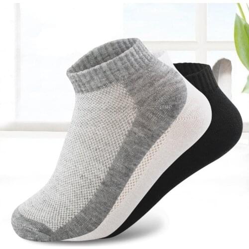 20Pcs=10Pair Breathable Mens Socks Short Ankle Socks Men Solid Mesh High Quality Male Boat Socks HOT SALE 2020 Hot