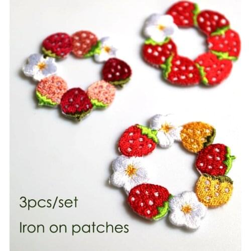 3pcs/set small flowers embroidery Patches for clothing DIY colorful iron on parches applique for kids clothes