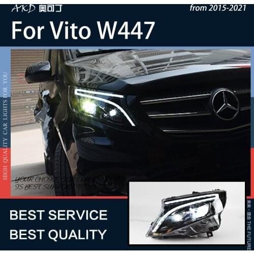 AKD Car Styling for Benz Vito W447 2015-2019 LED Headlight DRL Fog Lamp Turn Signal Lamp Low Beam High Beam Projector Lens