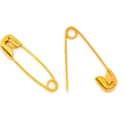 500 PCs Doreen Box Safety Brooch Pins Findings Zinc Alloy Gold color Brooches Jewelry Accessories 19mmx5mm (B14860)