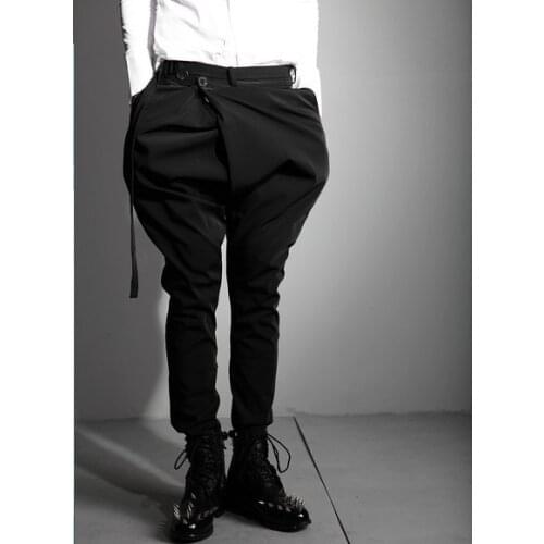 Hot Summer 2020 New Fashion Tide Non-mainstream Slim Harem Pants Boot Cut Jeans Trousers Nightclub Hairstylist Costumes Pants