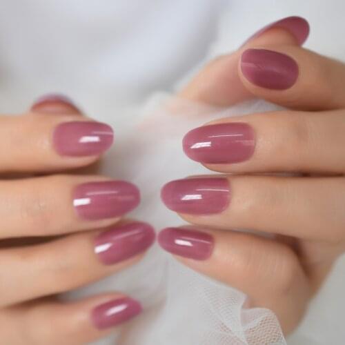 Designed False Nail Full Cover Fake Nails Oval Ellipse Shape Short Full Cover Fake Nail Artificial False Nails Manicure Charms