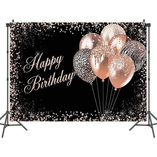Happy Birthday Sparkling Balloons Background Portrait Photography Party Decors Photographic Backdrops Photocall Studio