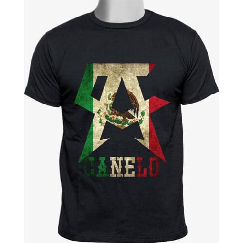 Hot Sale Mexican Flag Canelo Alvarez Boxing Champion Symbol T-Shirt. Summer Cotton Short Sleeve O-Neck Mens T Shirt New S-3XL