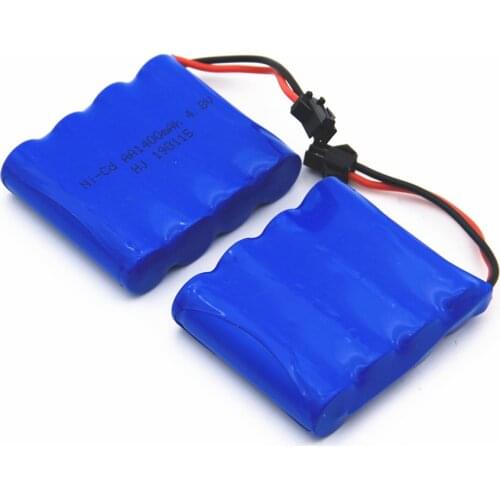 2 PCS High Capacity 4.8V 1400mAh Ni CD Battery Pack Rechargeable RC Ni-Cd SM 2Pin Plug AA Battery Toy Car