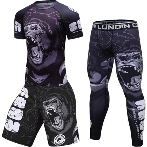 High Quality Compression Mens Sport Suits Quick Dry Running sets Sports Joggers Training Gym Fitness Tracksuits Boxing suit