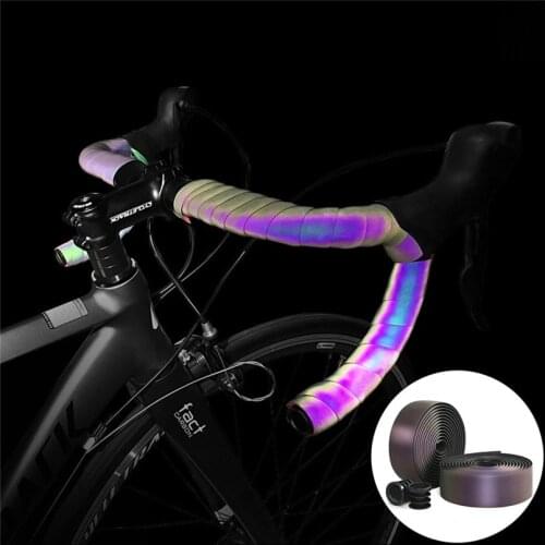 Road Bike Bicycle Handlebar Tape Photochromic Design Non-slip waterproof Bartape Soft EVA Sponge colorful Discolored band belt