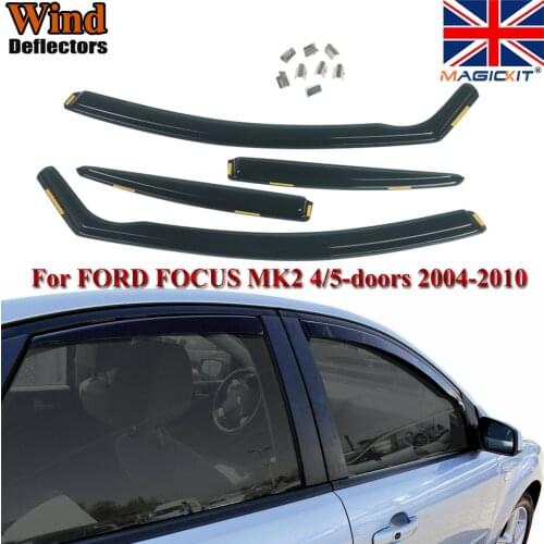 Magickit For FORD FOCUS MK2 Hatchback 4/5-doors 2004-2010 4-pcs Wind Deflectors Tinted