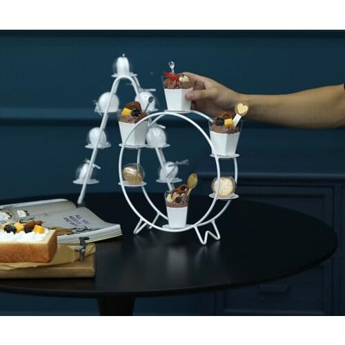 Macaroon holder ferris white wheel ladder shape dessert cupcake trays for wedding table party supplier home decoration