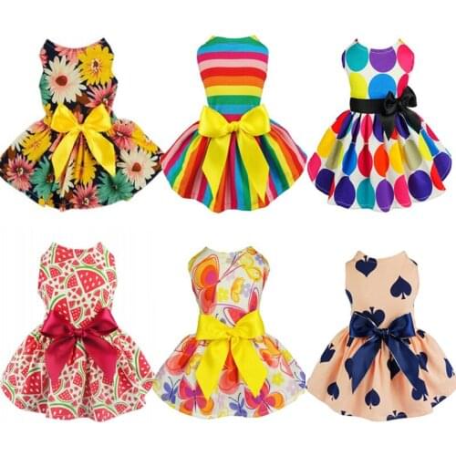 Lovey Flower Dog Dress For Dogs Cats Cozy Summer Puppy Skirt Pet Dress Sundress Princess Party Small Dog Skirt Outfit Dog Clothe