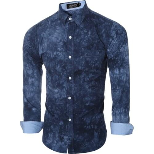 2018 New Mens Brand Fashion Long Sleeve Printing Shirt Chemise Homme Men Slim Dress shirt Camisas Masculina Casual shirt XXL